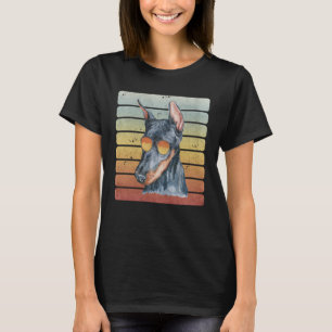 Retro Vintage Solnedgång Dobermann Mamma Pappa T Shirt