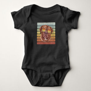 Retro Vintage Solnedgång Fransk Mastiff Mamma Papp T Shirt