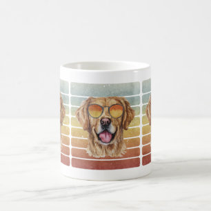 Retro Vintage Solnedgång Golden Retriever Mamma Pa Kaffemugg