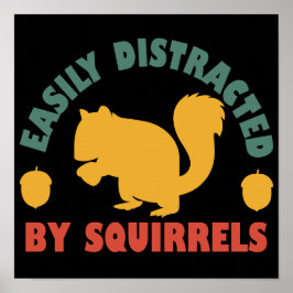 Retro-Vintage som enkelt visas av ekorrar Poster