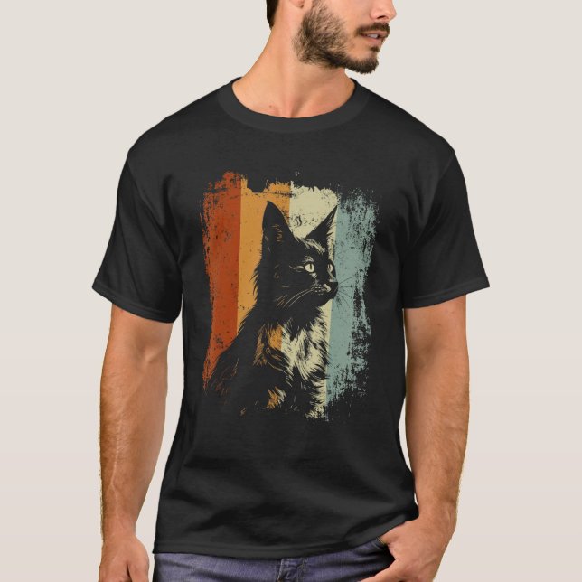 Retro Vintage Somalisk Katt T Shirt (Framsida)