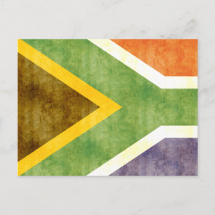 Retro Vintage South Afrika Flagga Vykort