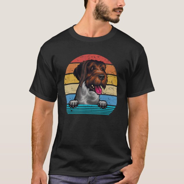 Retro Vintage Spinone Italiano T Shirt (Framsida)