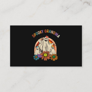 Retro Vintage Spooky Grandma Cute Baby Ghost Groov Visitkort