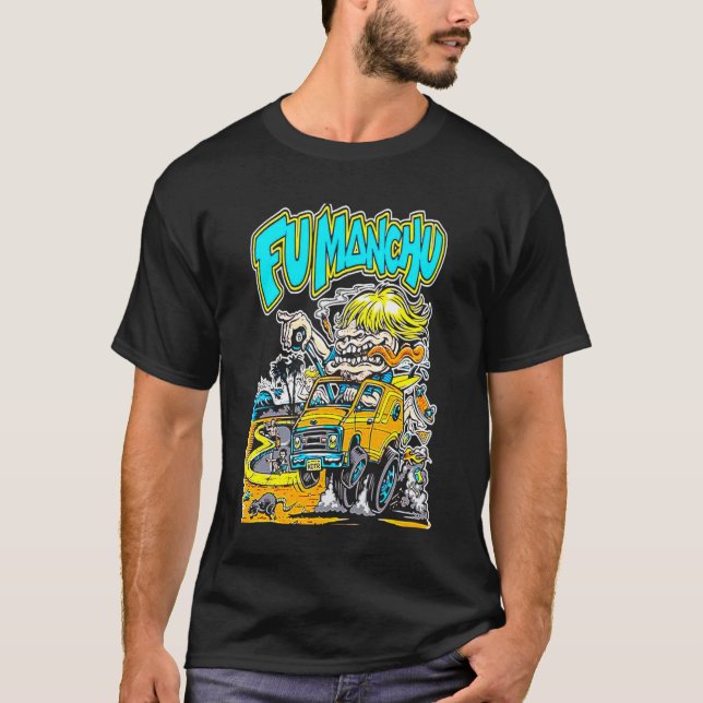 Retro Vintage Sten Fu Band Manchu-gåvor för alla T Shirt (Framsida)