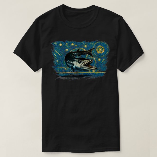 Retro Vintage Stil Barracuda T Shirt (Design framsida)