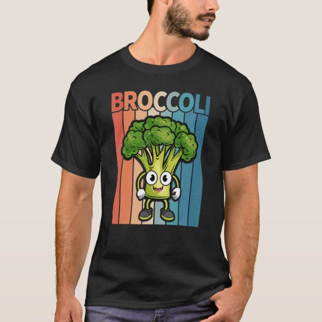 Retro Vintage Stil Broccoli Broccoli Vegan T Shirt (Framsida)