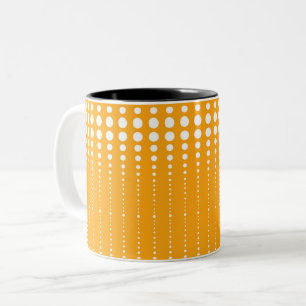 Retro vintage stil cirklar geometriska linjer rand Två-Tonad mugg