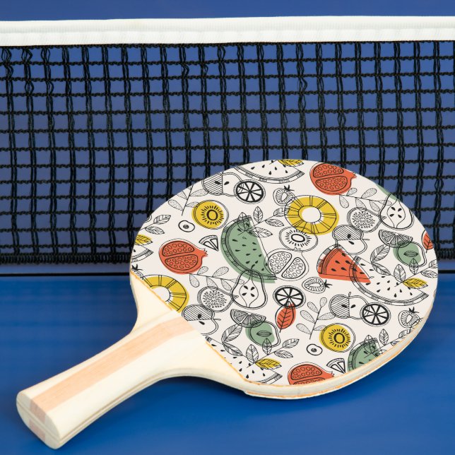 Retro Vintage Stil Fruit Mönster Pingisracket (Insitu)