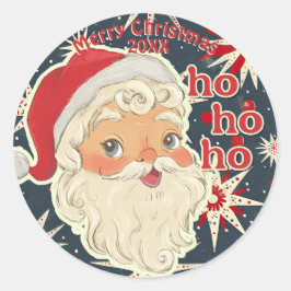 Retro Vintage Stil Jul Santa Kuvert Sigill Klister Runt Klistermärke