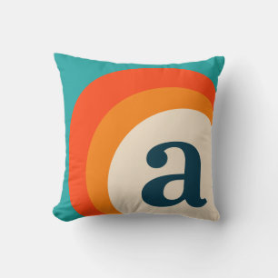 Retro Vintage Stil Monogram Brev Initial Kudde