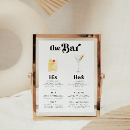 Retro Vintage Stil Namnteckning Drinks Pub Menu Poster