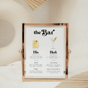 Retro Vintage Stil Namnteckning Drinks Pub Menu Poster