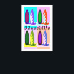 Retro Vintage Stil Pop Art SurfBoards #Beachlife Canvastryck<br><div class="desc">En färglös reflektor vintage stil popart biet som har surfingbrädor och texten #beachlife. Perfekt för surfare och strandsäng.</div>