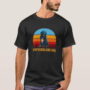 Retro Vintage Stil Sunset Newfoundland Hund T Shirt