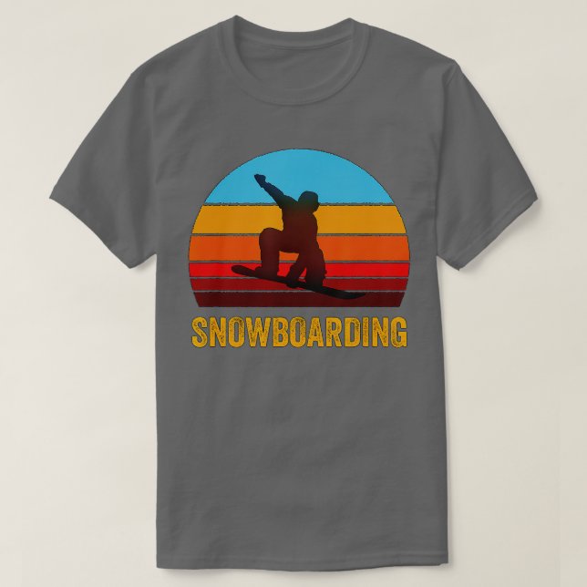 Retro Vintage Stil Sunset Snowboarding T Shirt (Design framsida)