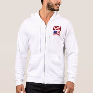 RETRO VINTAGE STIL USA ZIP HOODIE T SHIRT