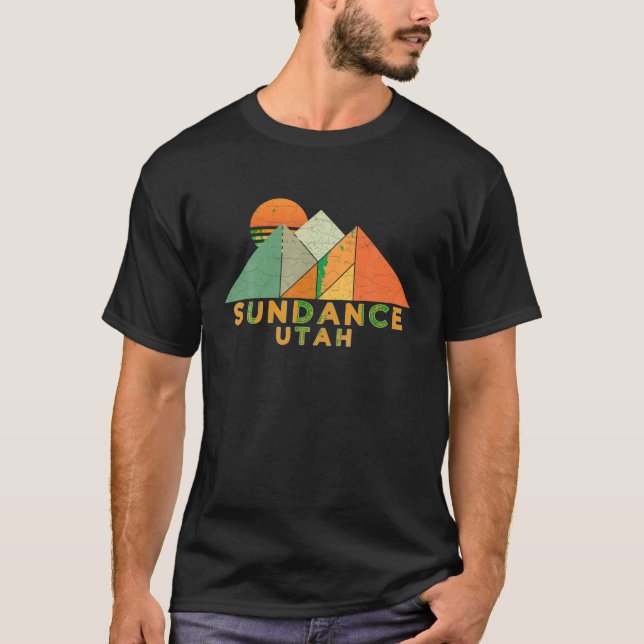 Retro Vintage Sundance Utah Tee Shirt (Framsida)