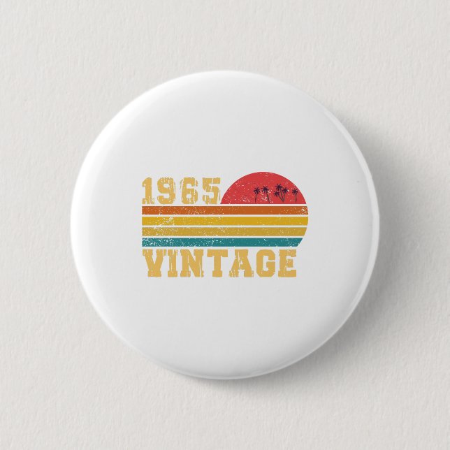 Retro Vintage Sunset 1965 Birthday Knapp (Framsida)