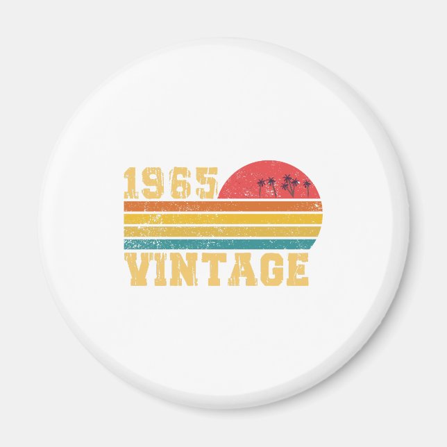 Retro Vintage Sunset 1965 Birthday Magnet (Framsidan)