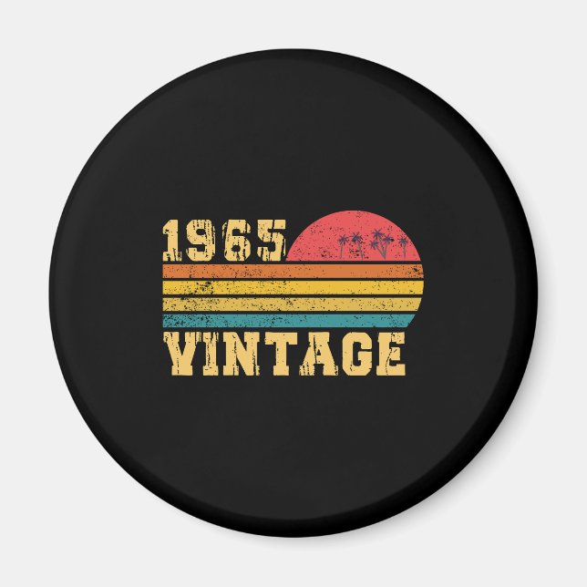 Retro Vintage Sunset 1965 Birthday Magnet (Framsidan)