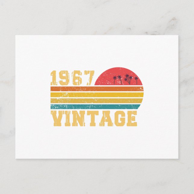Retro Vintage Sunset 1967 Birthday Vykort (Framsida)