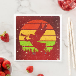 Retro Vintage Sunset Angel med horn Pappersservett