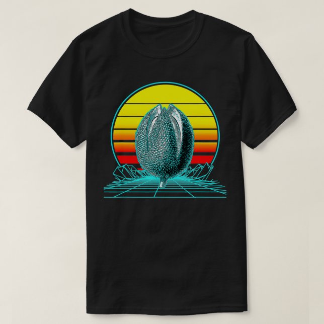 Retro Vintage Sunset Durian T Shirt (Design framsida)