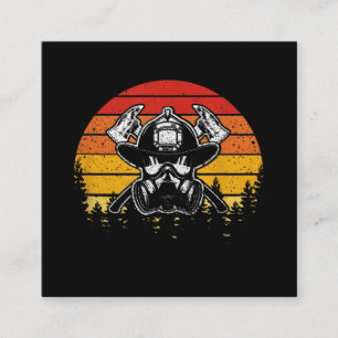 Retro Vintage Sunset Firefighter Gifts Brandbekä Fyrkantigt Visitkort