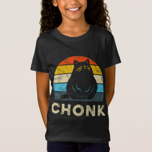 Retro Vintage Sunset Funny Cat Meme Chonk Cat för T Shirt