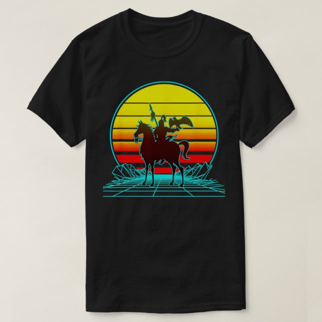Retro Vintage Sunset Genghis Khan T Shirt (Design framsida)