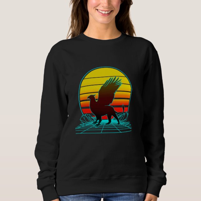 Retro Vintage Sunset Griffin T Shirt (Framsida)
