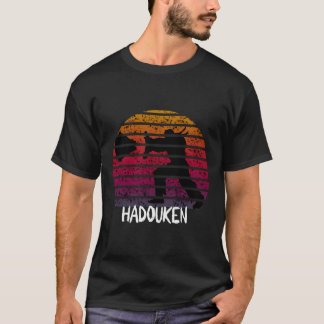 Retro Vintage Sunset Hadouken Fighter Distress G T Shirt