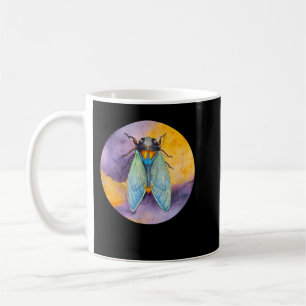 Retro Vintage Sunset Insekt Colorful Cicada Kaffemugg