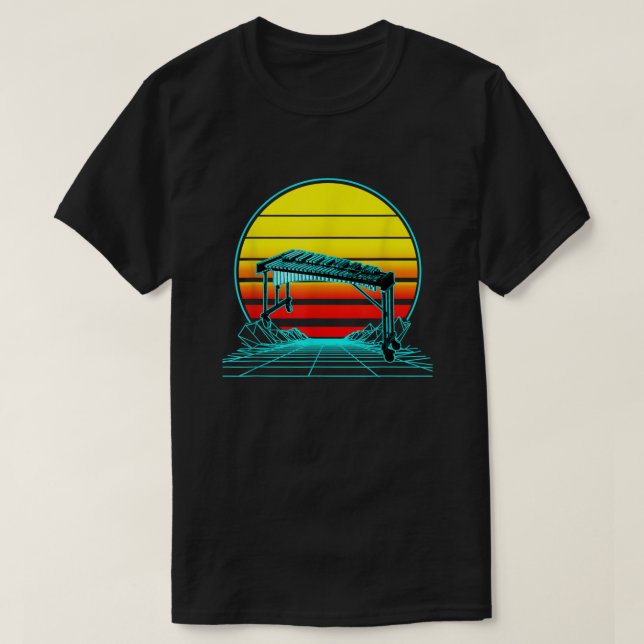 Retro Vintage Sunset Xylophone  T Shirt (Design framsida)