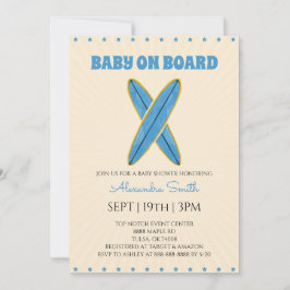 Retro Vintage Surf Baby Shower Inbjudningar