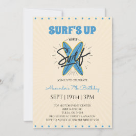 Retro Vintage Surf Födelsedagsfest Inbjudningar