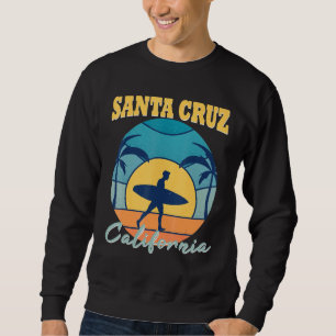 Retro Vintage Surfer Handflatan Beach California S Lång Ärmad Tröja