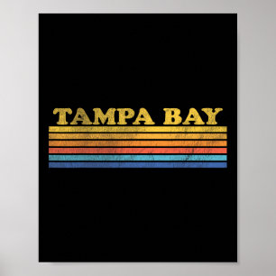 Retro Vintage Tampa Bay Distress Florida Throwba Poster