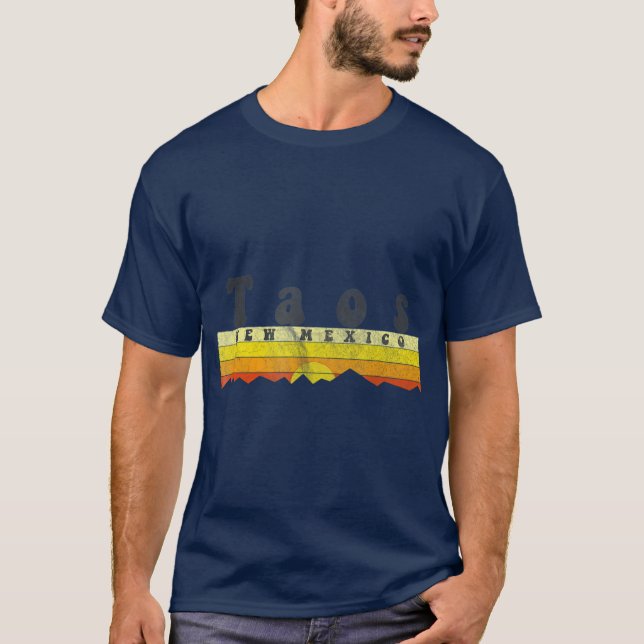Retro Vintage Taos New mexico T Shirt (Framsida)