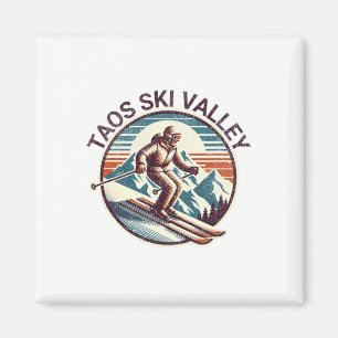 Retro Vintage Taos Ski Valley New mexico Ski Winte Magnet