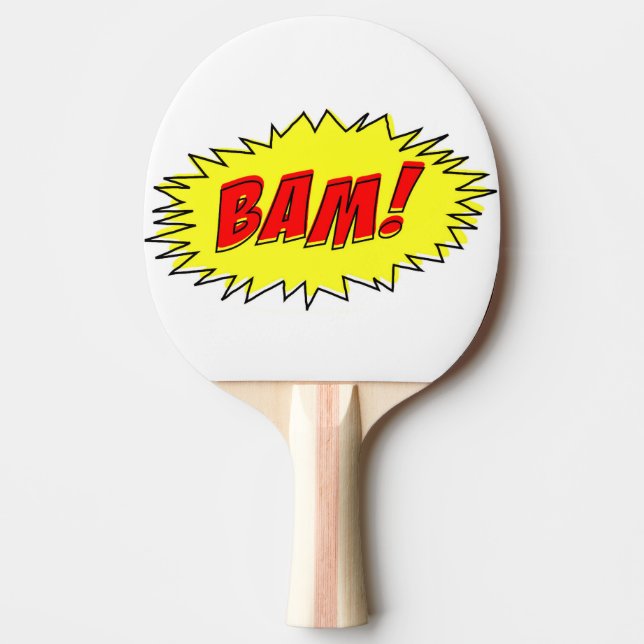 Retro Vintage Tecknad Bam Ping Pong Paddle Pingisracket (Framsidan)