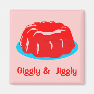 Retro Vintage Tecknad Toon "Giggly & Jiggly" Magnet