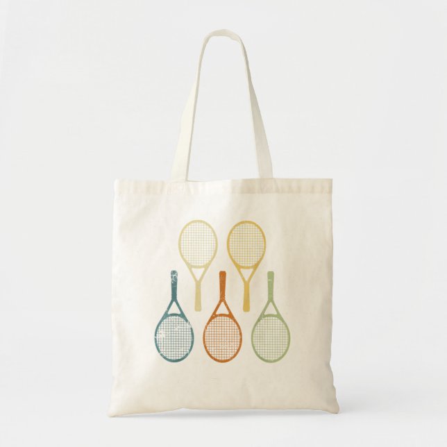 Retro Vintage Tennis Racket Racquet Coach Player Tygkasse (Framsidan)