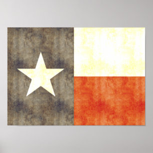 Retro Vintage Texas Flagga Poster