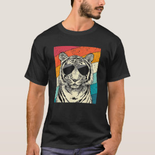 Retro Vintage Tiger med solglasögon Vild Animal Lo T Shirt