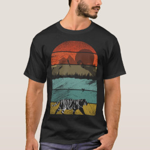 Retro vintage Tiger och sött djur 2 T Shirt