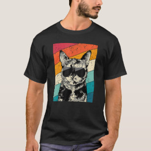 Retro Vintage Tortoiseshell Katt med solglasögon C T Shirt