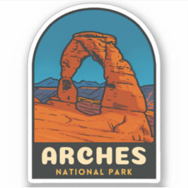 Retro Vintage Travel Arches National Park Utah Klistermärken