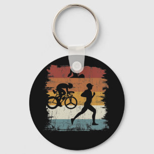 Retro vintage Triathlon Nyckelring